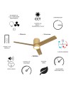CERAMICA M * PLAFÓN / VENTILADOR  - CERÁMICA BEIGE + MADERA